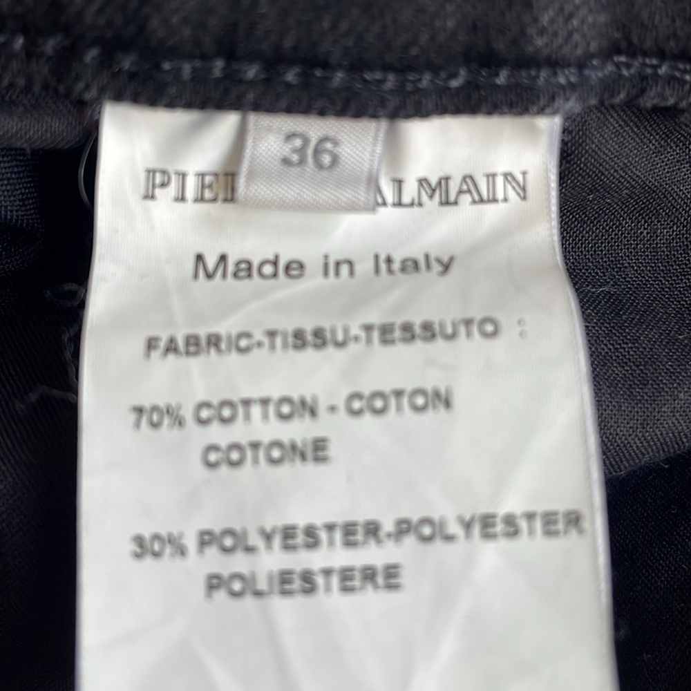 Pierre Balmain Biker Moto Black Skinny Jeans - Picture 14 of 15